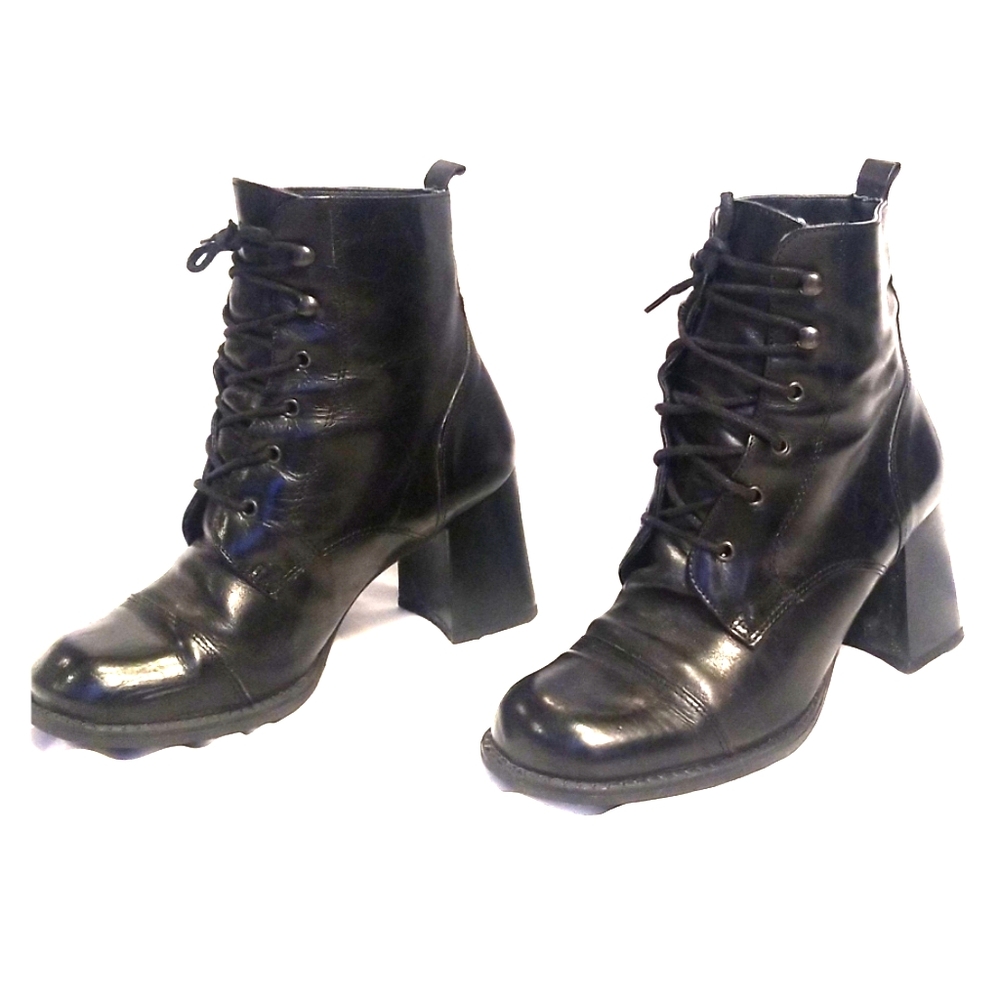 Aldo black leather boots